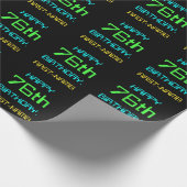 Fun Digital Computing Threaded 76th Birthday Cadeaupapier (Hoek)