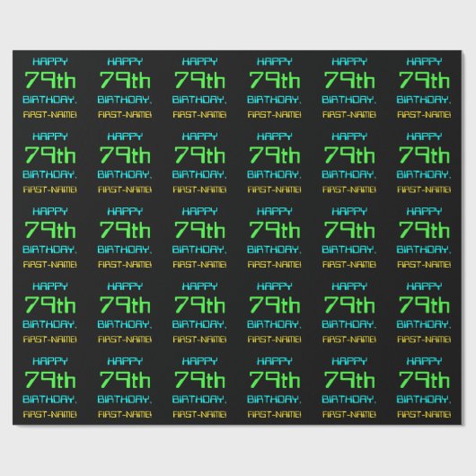 Fun Digital Computing Threaded 79th Birthday Cadeaupapier (Vlak)