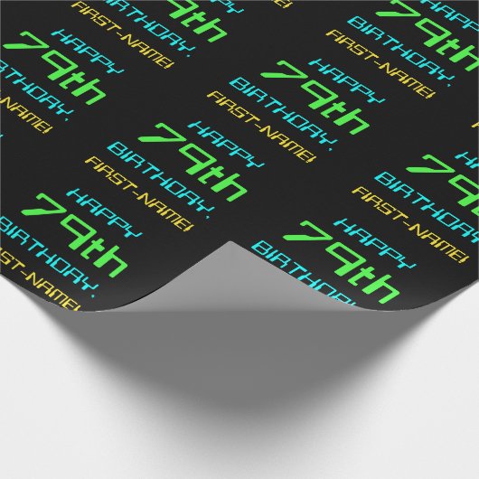 Fun Digital Computing Threaded 79th Birthday Cadeaupapier (Hoek)