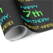 Fun Digital Computing Threaded 7th Birthday Cadeaupapier (Rol Hoek)