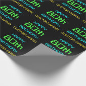 Fun Digital Computing Threaded 80th Birthday Cadeaupapier (Hoek)