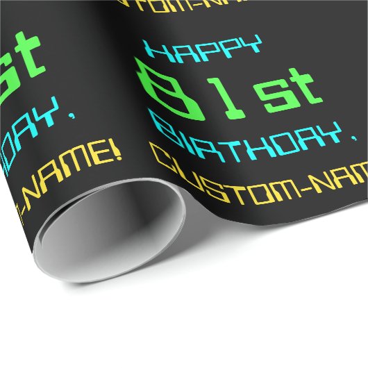 Fun Digital Computing Threaded 81st Birthday Cadeaupapier (Rol Hoek)