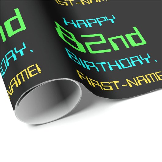 Fun Digital Computing Threaded 82e verjaardag Cadeaupapier (Rol Hoek)