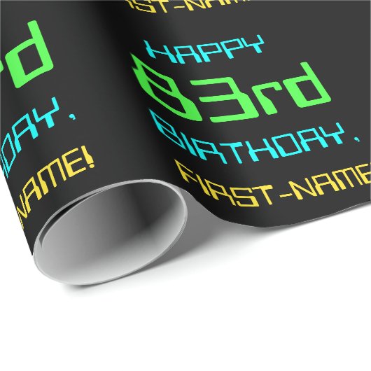 Fun Digital Computing Threaded 83rd Birthday Cadeaupapier (Rol Hoek)