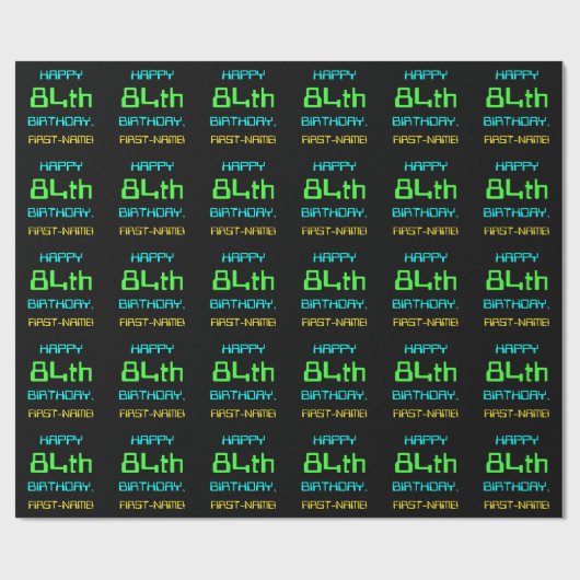 Fun Digital Computing Threaded 84th Birthday Cadeaupapier (Vlak)