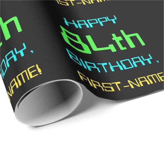 Fun Digital Computing Threaded 84th Birthday Cadeaupapier (Rol Hoek)