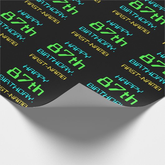 Fun Digital Computing Threaded 87th Birthday Cadeaupapier (Hoek)