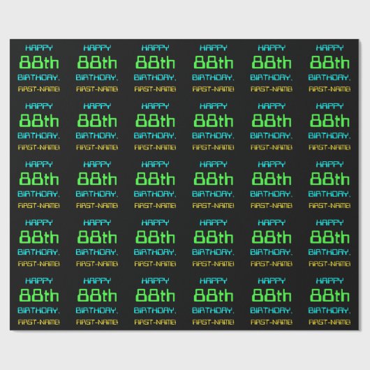 Fun Digital Computing Threaded 88th Birthday Cadeaupapier (Vlak)