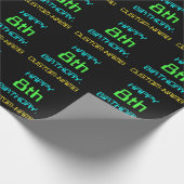 Fun Digital Computing Threaded 8th Birthday Cadeaupapier (Hoek)