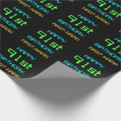 Fun Digital Computing Threaded 91st Birthday Cadeaupapier (Hoek)