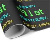 Fun Digital Computing Threaded 91st Birthday Cadeaupapier (Rol Hoek)