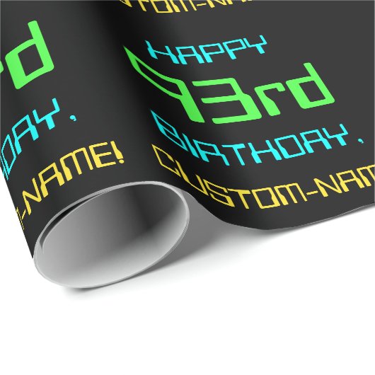 Fun Digital Computing Threaded 93rd Birthday Cadeaupapier (Rol Hoek)