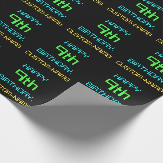 Fun Digital Computing Threaded 9th Birthday Cadeaupapier (Hoek)