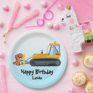 Fun DINO dinosaurus tractor Boerderij School Verja Papieren Bordje