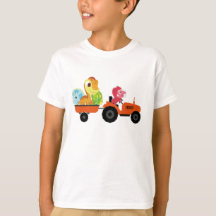 Fun DINO dinosaurus tractor Boerderij School Verja T-shirt