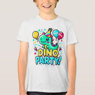 Fun Dino Party Design - Perfect voor verjaardagen  Tri-Blend Shirt