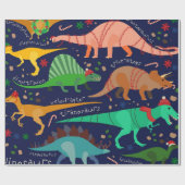 FUN DINOSAUR CHRISTMAS WRAPPINGPAPIER CADEAUPAPIER (Vlak)
