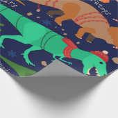 FUN DINOSAUR CHRISTMAS WRAPPINGPAPIER CADEAUPAPIER (Hoek)