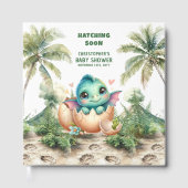 Fun Dinosaur Hatching Bientôt Baby shower Livre d' (Recto)
