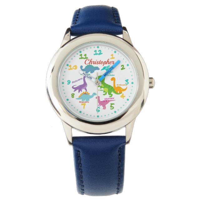 Fun Dinosaur Names Personalized Kinder Horloge (Voorkant)