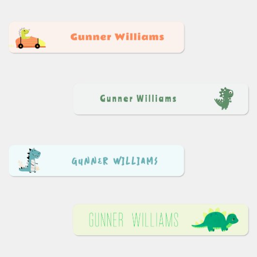 Fun Dinosaur Nom de l'école Étiquettes (Groupe)