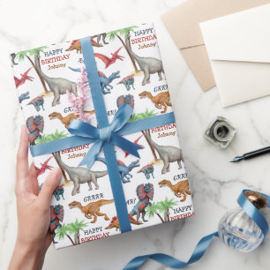 Fun Dinosaur Parade Kind Birthday Cadeaupapier