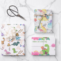 Fun dinosaur party favors, Wrapping paper, Kinder