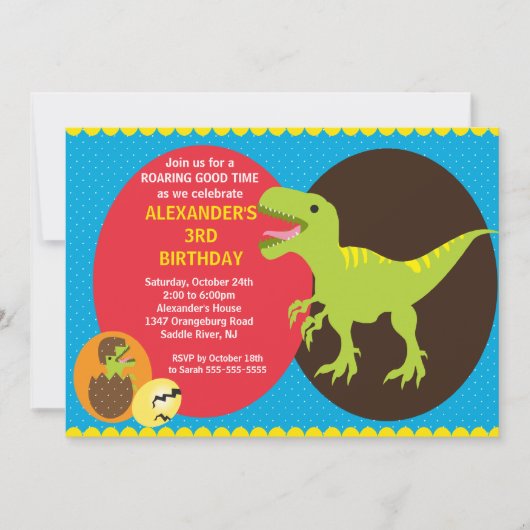 Fun Dinosaurs Birthday Uitnodiging (Voorkant)