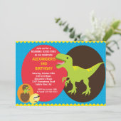 Fun Dinosaurs Birthday Uitnodiging (Staand voorkant)