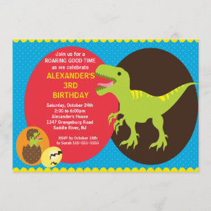 Fun Dinosaurs Birthday Uitnodiging