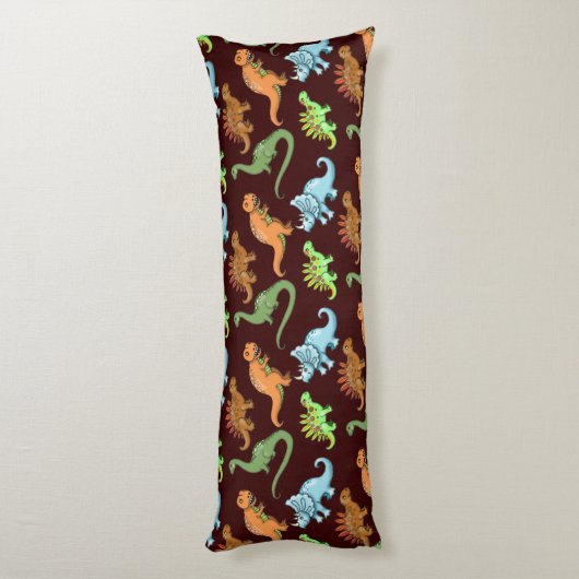 Fun Dinosaurs Pattern Lichaamskussen (Achterkant (Verticaal))