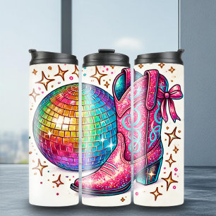 Fun Disco Ball Cowboy Boots Thermal Tumbler Thermosbeker