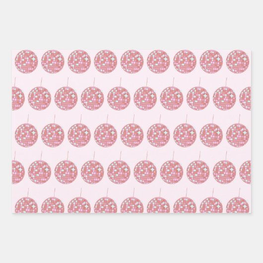 Fun Disco Licht Roze Kerstmis Inpakpapier Vel (Voorkant 2)