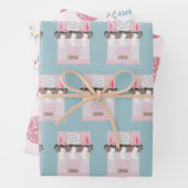 Fun Disco Licht Roze Kerstmis Inpakpapier Vel (In situ)