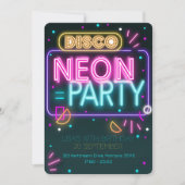 Fun Disco Neon 16e fête Invitation (Devant)