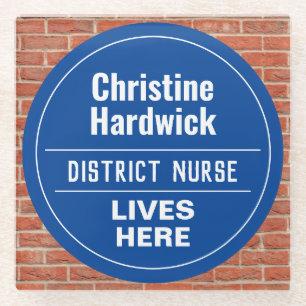 Fun District Nurse Wall Plaque Style Glazen Onderzetter