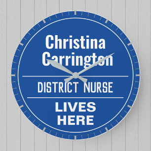 Fun District Nurse Wall Plaque Style Grote klok