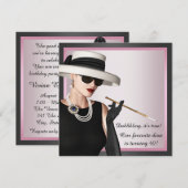 Fun Diva Vrouwen Roze en Zwart 40ste Verjaardag Kaart (Voorkant / Achterkant)