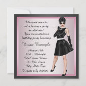 Fun Diva Vrouwen Roze en Zwart 40ste Verjaardag Kaart (Achterkant)