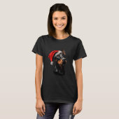Fun Doberman Dog Christmas Lights Santa Hat Long S T-shirt (Voorkant volledig)