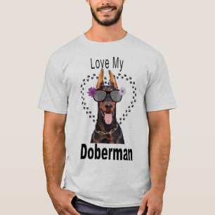 Fun Doberman in zonnebril T-shirt
