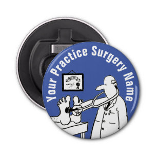 Fun Doctor met Stethoscoop Button Flesopener