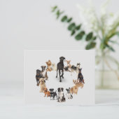 Fun Dog Breed Pet Animals Large Clock Pocket Watch Briefkaart (Staand voorkant)