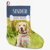 Fun Dog Fotonaam gepersonaliseerd Grote Kerstsok (Voorkant)