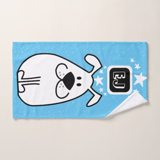 Fun Dog gepersonaliseerd monogram ontwerp Bad Handdoek (Handdoek)