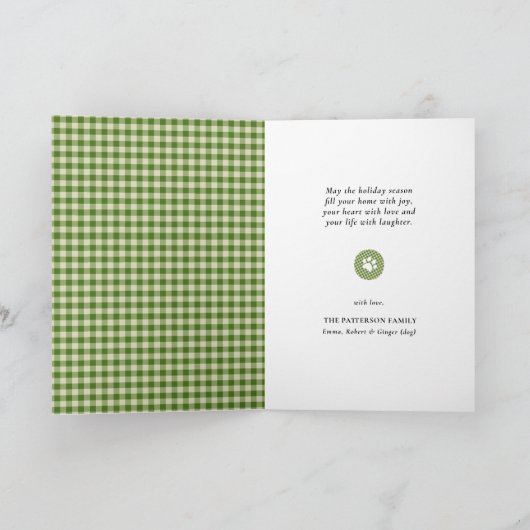 Fun Dog Paw Script JOY Modern Feestdagen Kaart (Binnen)