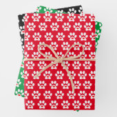 Fun Dog Paw Wrapping Paper Flat Sheet Set 3 (In situ)