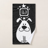 Fun Dog Personnalisé Conception Monogramme (Serviette à main)