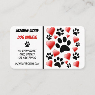 Fun Dog Walker Pet Sitter Visitekaartje