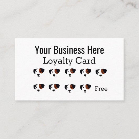 Fun Dog Walking Business Loyalty Card (Voorkant)